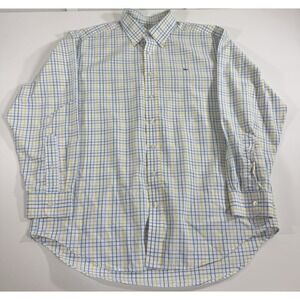 vineyard vine whale shirt Men's Size Larrge Blue/yellow/white ‎ plaid